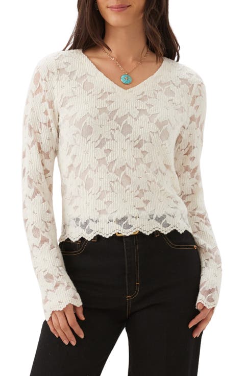 Floral Burnout V-Neck Top