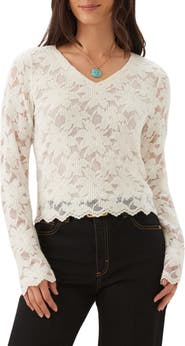 Karen Kane Floral Burnout V-Neck Top
