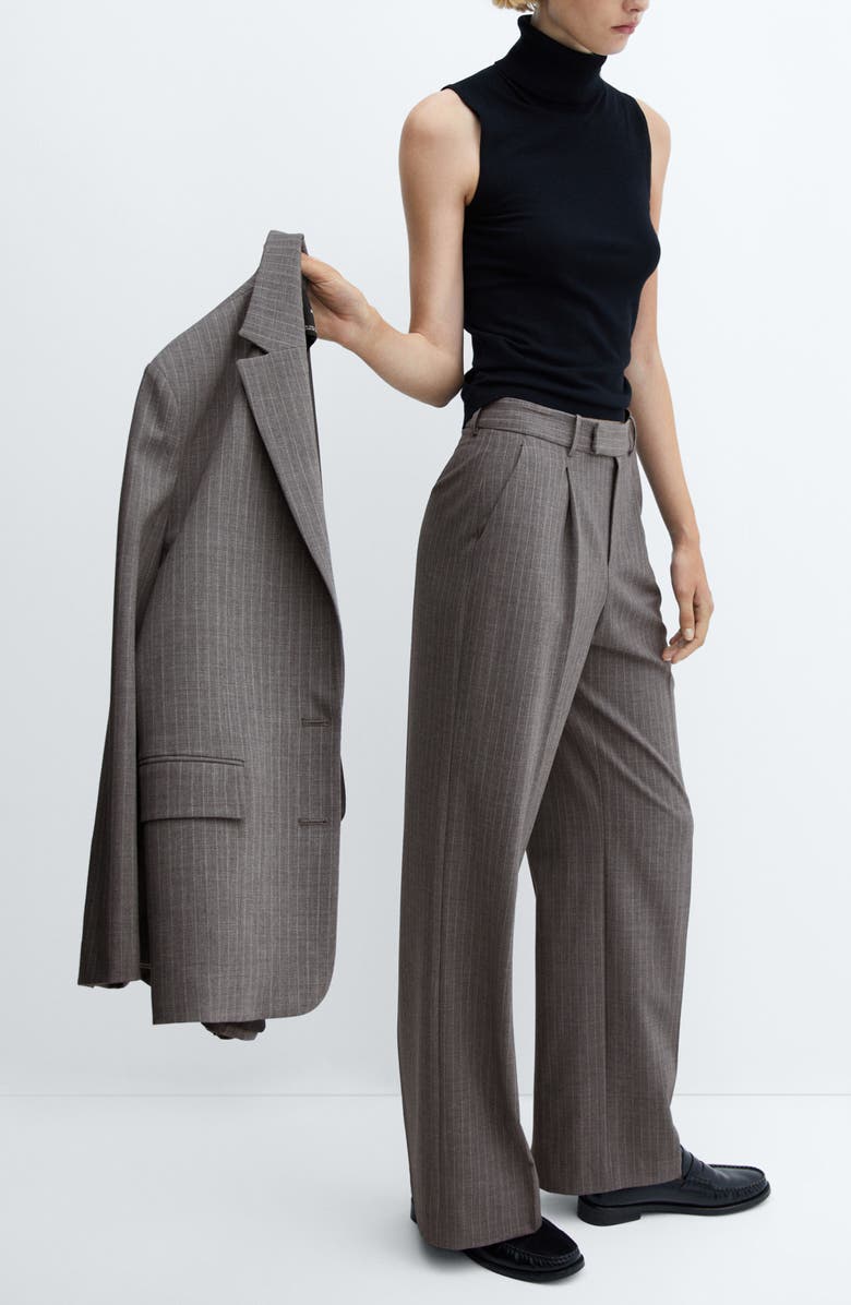 MANGO Pinstripe Suit Pants, Alternate, color, 