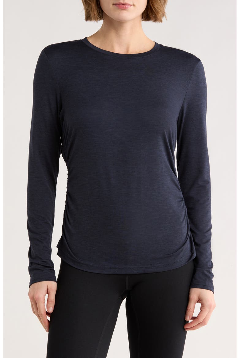 Atmosphere Cinch T-Shirt, Main, color, NAVY SAPPHIRE HEATHER