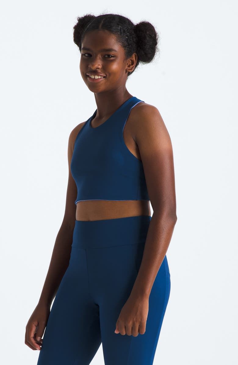 The North Face Kids' Never Stop Reversible Tanklette, Alternate, color, Estate Blue/ Virtual Blue