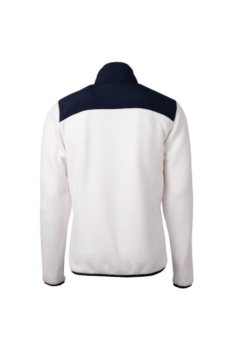Men's Cutter & Buck Oatmeal Dayton Flyers Big & Tall Cascade Eco Sherpa Fleece Full-Zip Jacket, Alternate, color, Oatmeal