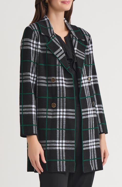 Kasper Pliad Longline Open Front Sweater Coat In Black