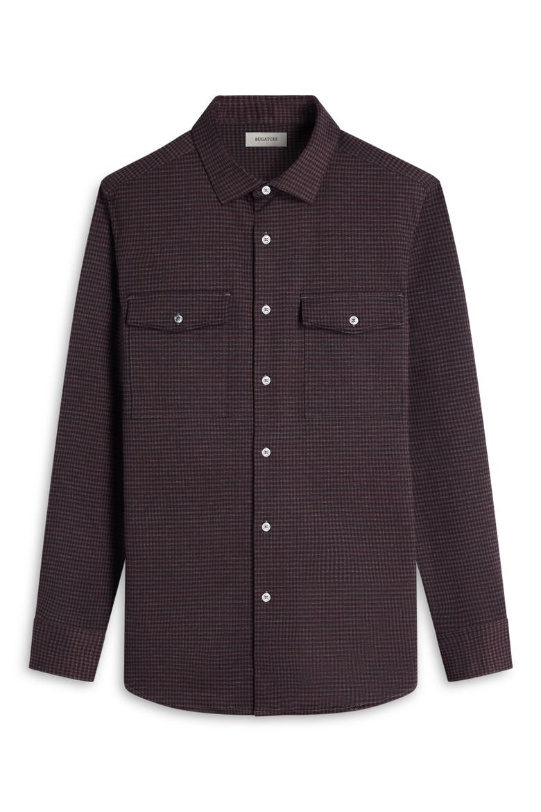 Knit Button-Up Shirt, Alternate, color, BORDEAUX