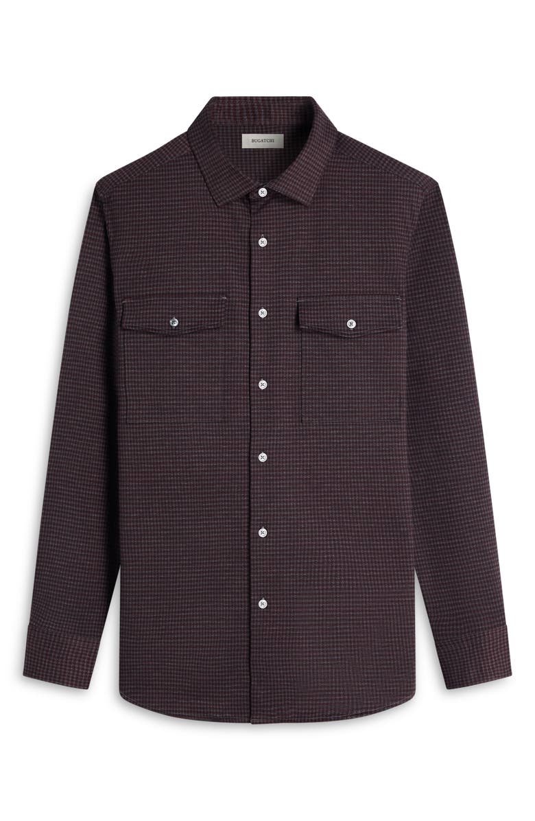 Bugatchi Knit Button-Up Shirt, Alternate, color, Bordeaux