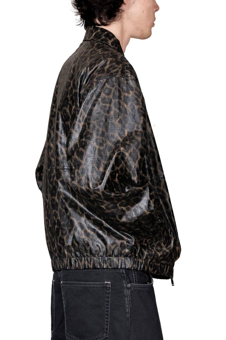 Leopard Print Waxed Cotton Jacket, Alternate, color, LEOPARD