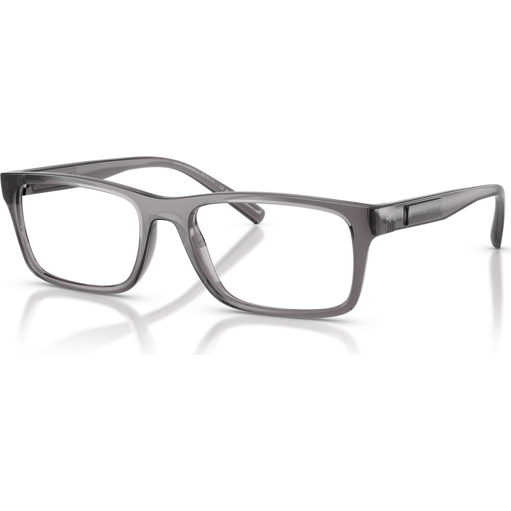 Armani Exchange 55mm Rectangle Optical Glasses In Brown