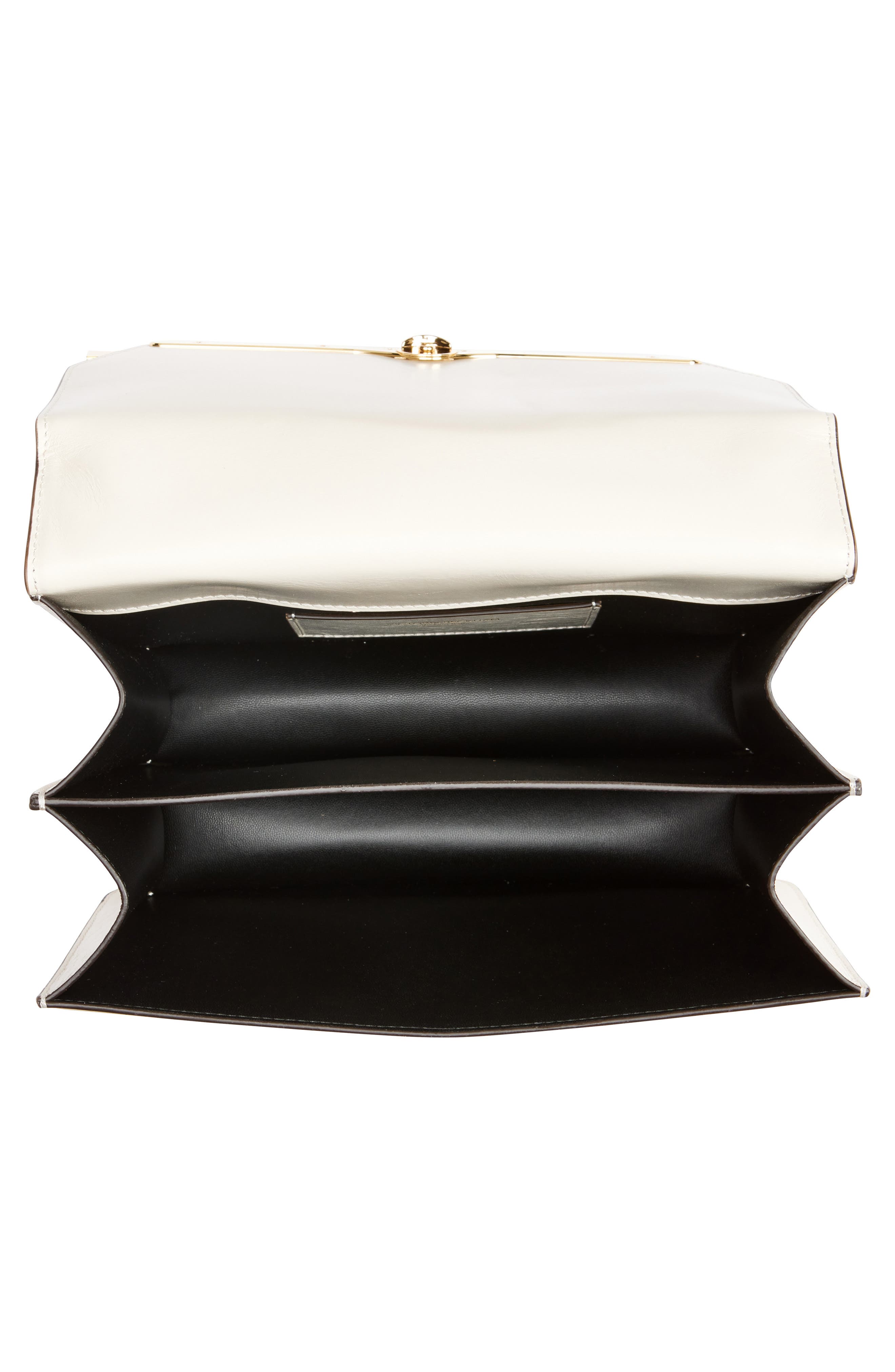 Victoria Beckham 202 Distressed Leather Shoulder Bag, Alternate, color, Ivory