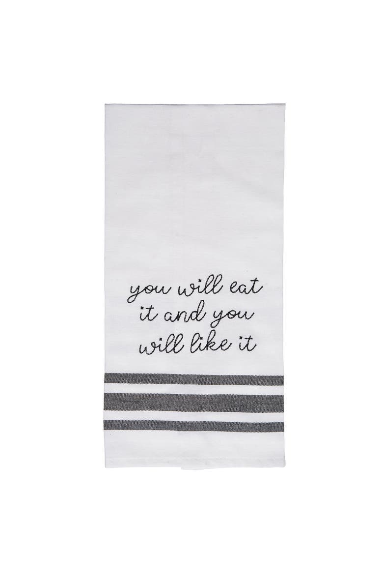 You Will Eat It And Like It Tea Towel Cotton White, Main, color, White