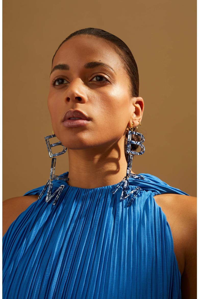 BLM Clip-On Drop Earrings, Alternate, color, BLUE / CLIP-ON