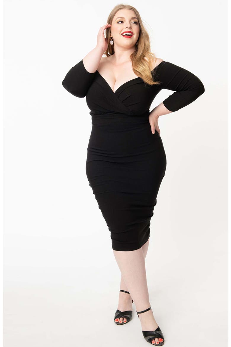 Plus Size Shailene Pencil Dress, Main, color, Black