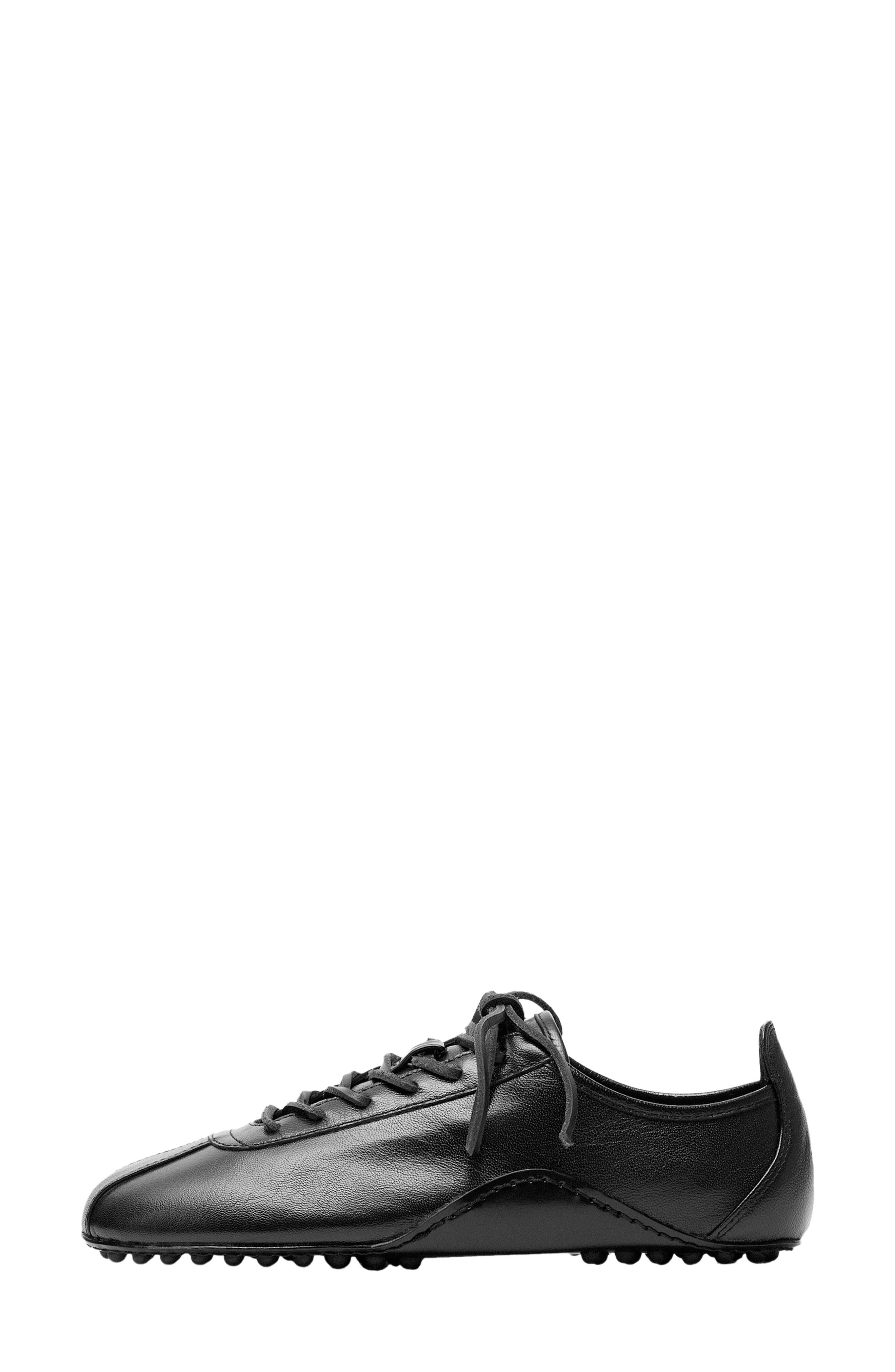 Leather Sneaker, Alternate, color, BLACK