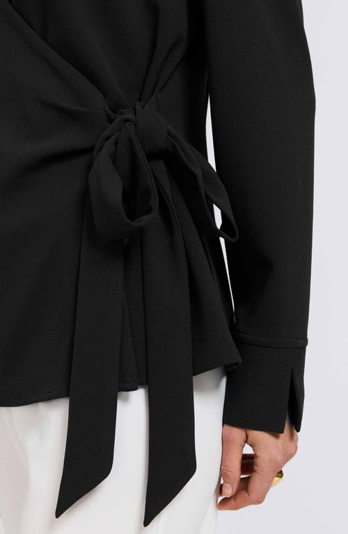 Foxcroft Rosie Side Tie Shirt In Black