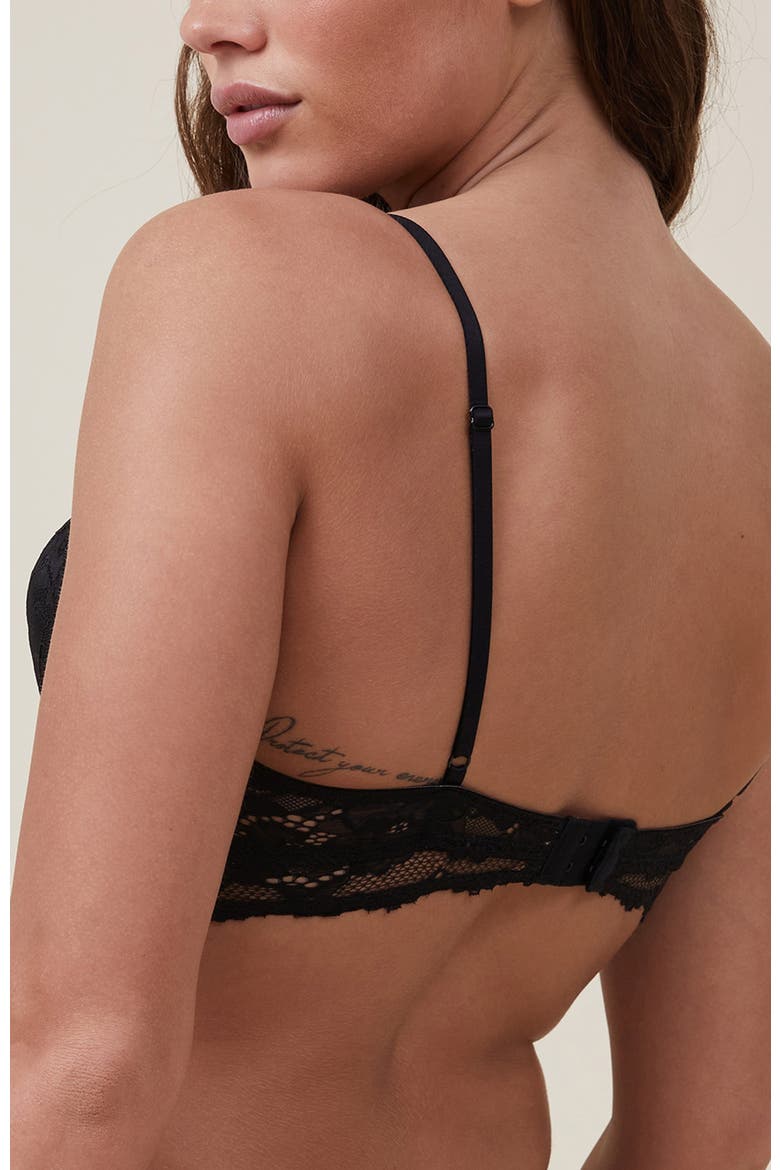 Women's Everyday Lace Longline Push Up 2 Bra, Alternate, color, Black