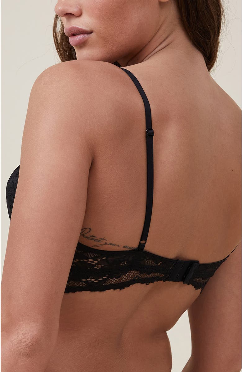 COTTON ON BODY Women's Everyday Lace Longline Push Up 2 Bra, Alternate, color, 
