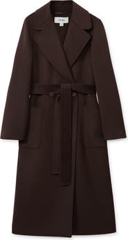 Reiss Lucia Tie Waist Wool Blend Coat