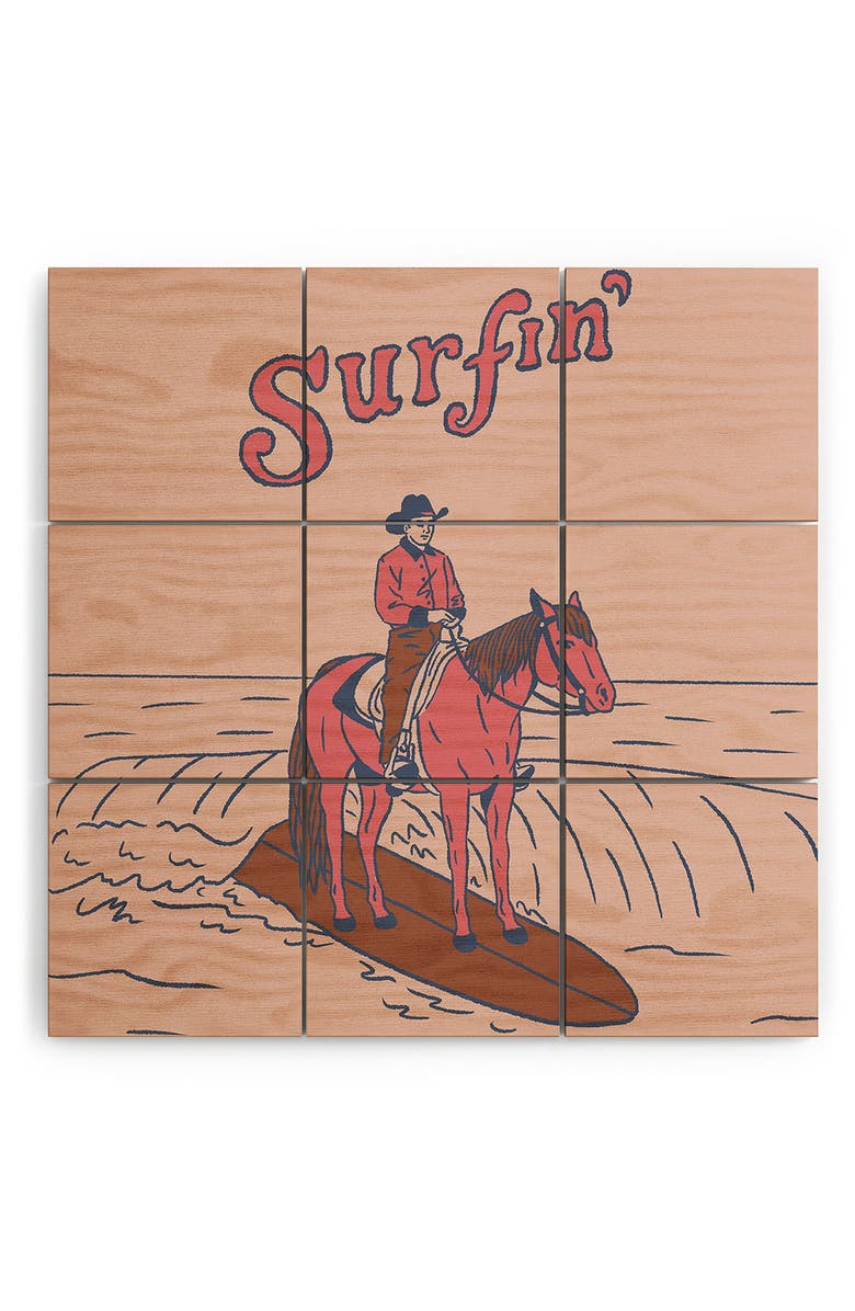 Deny Designs Surfin' 9-Piece Wood Wall Mural, Main, color, 