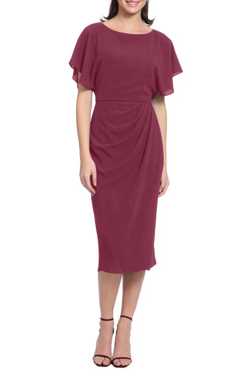 Flutter Sleeve Midi Dress