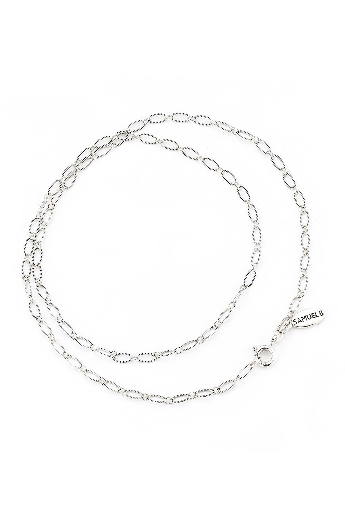 SAMUEL B. Sterling Silver Oval Link Necklace