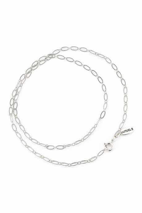 SAMUEL B. Sterling Silver Oval Link Necklace