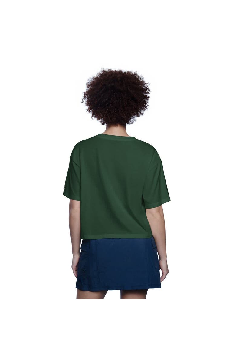 STARTER Women's Starter Green Athletics Play the Ball Boxy Cropped T-Shirt, Alternate, color, Green