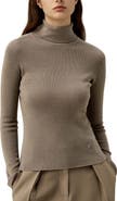 Lilysilk Seamless Silk-Cashmere Blend Turtleneck Sweater