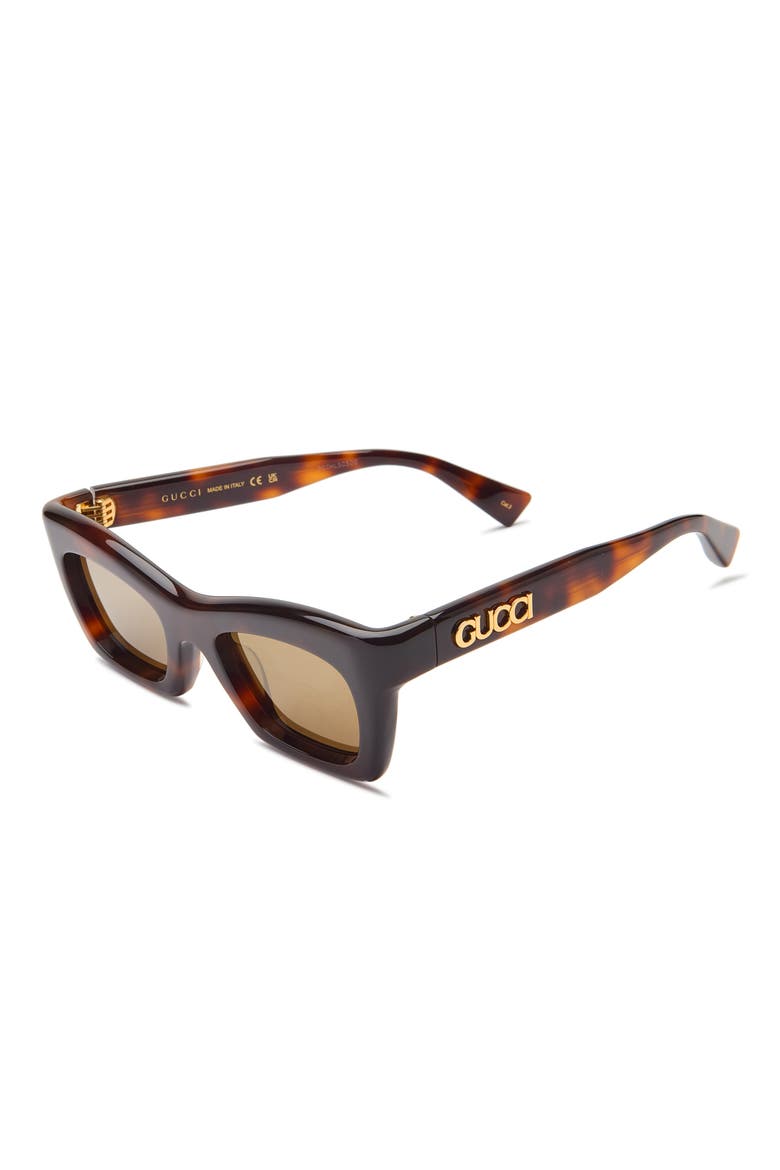 50mm Cat Eye Sunglasses, Alternate, color, HAVANA HAVANA BROWN