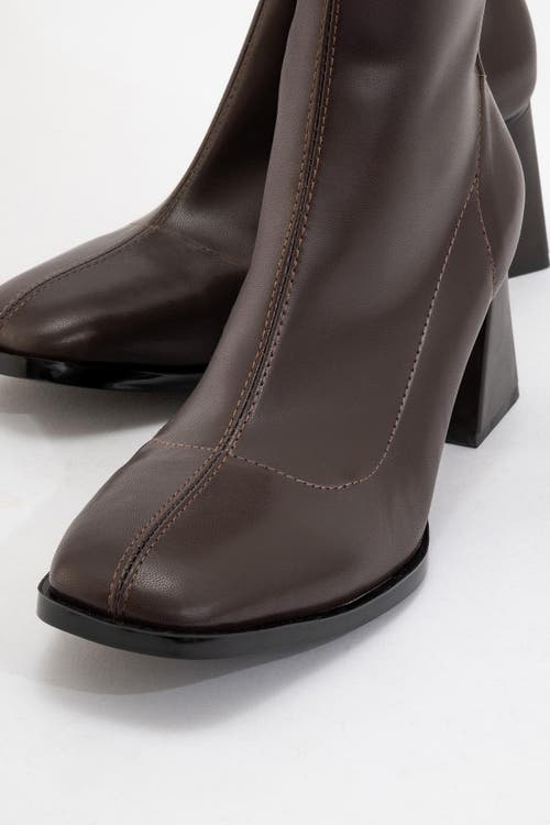 Prologue Shoes Plesa Chunky Heel Boot In Brown