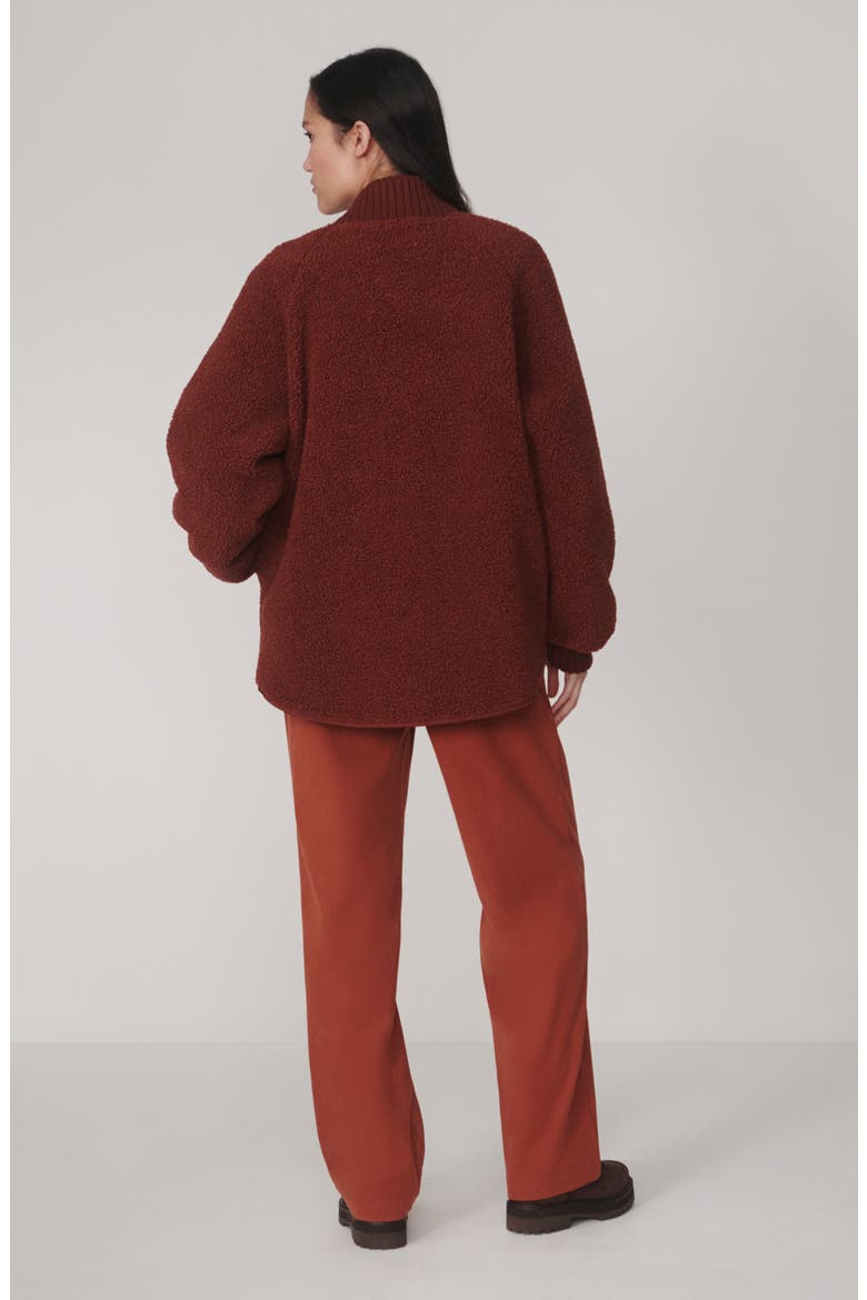 Serina Reversible Quilted Bomber Jacket, Alternate, color, CHERRY MAHOGANY
