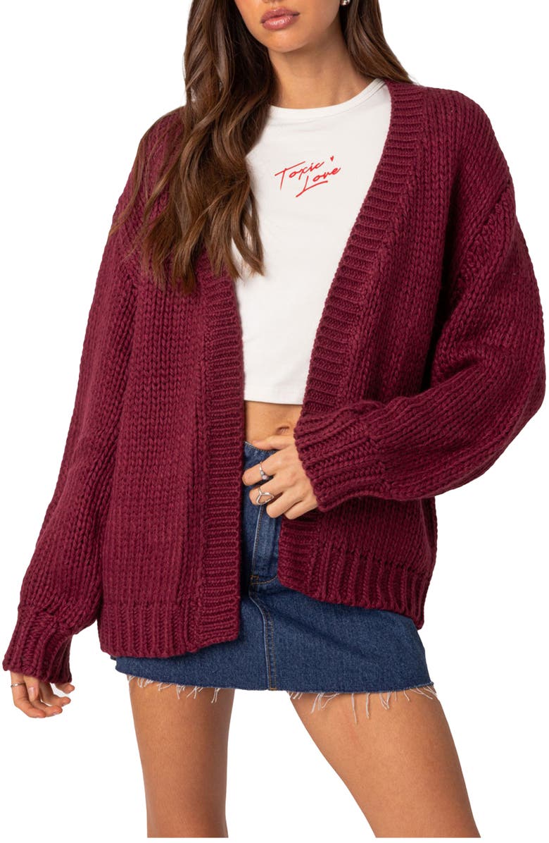 EDIKTED Anina Oversize Knit Cardigan, Main, color, 