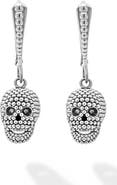 LAGOS Men's Caviar Bead Skull Earrings