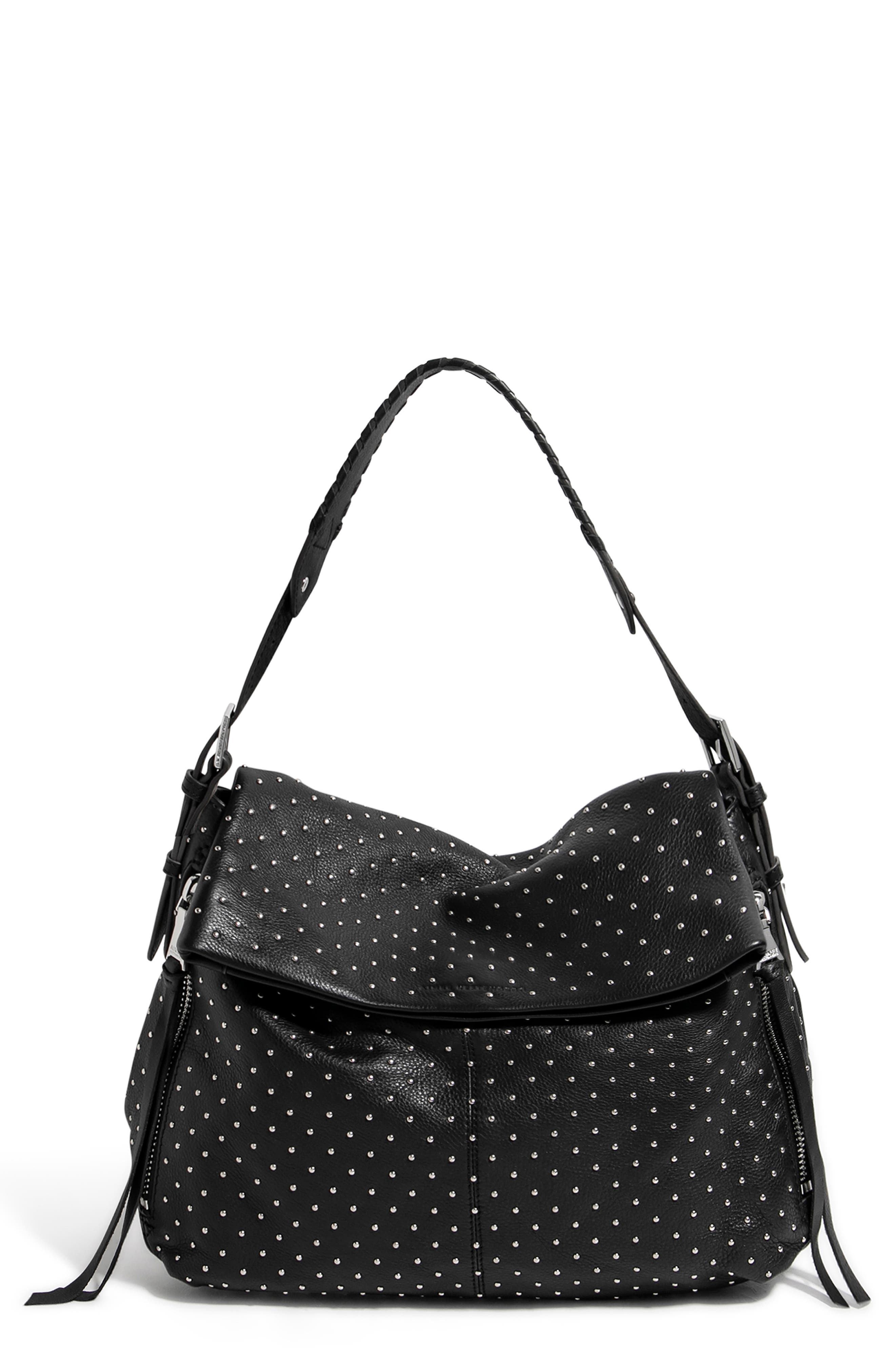 Kestenberg Bali Hobo Bag, Main, color, BLACK MICRO STUDS