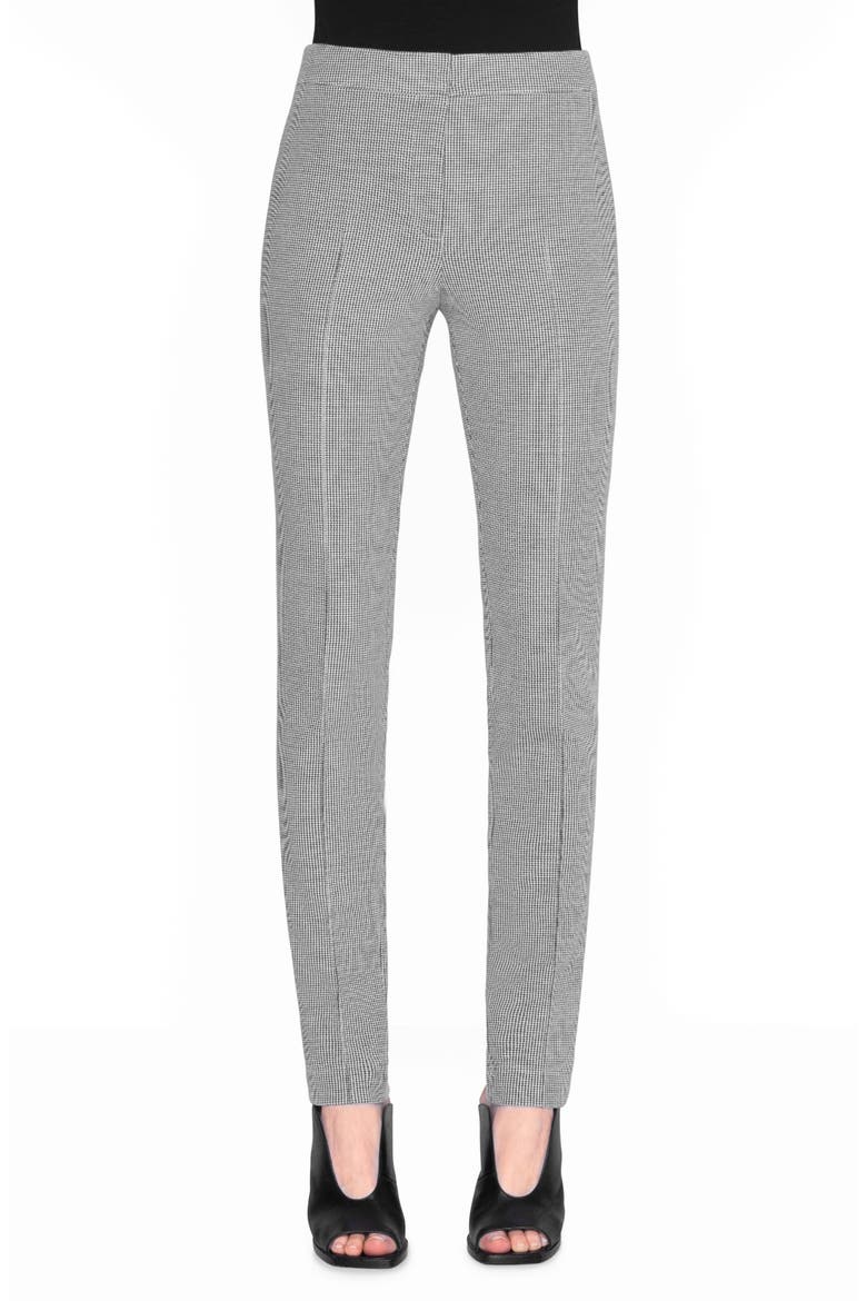 Mara Houndstooth Jersey Pants, Main, color, BLACK/ CREAM