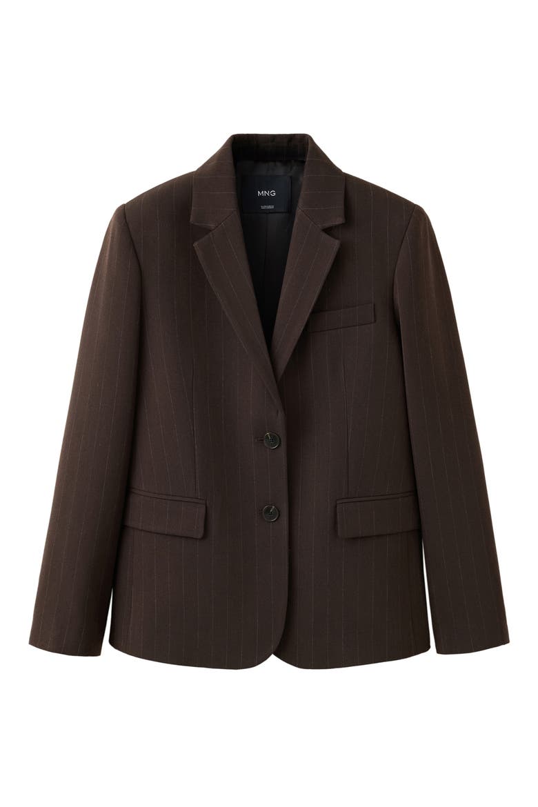 Straight Fit Pinstripe Suit Blazer, Alternate, color, BROWN
