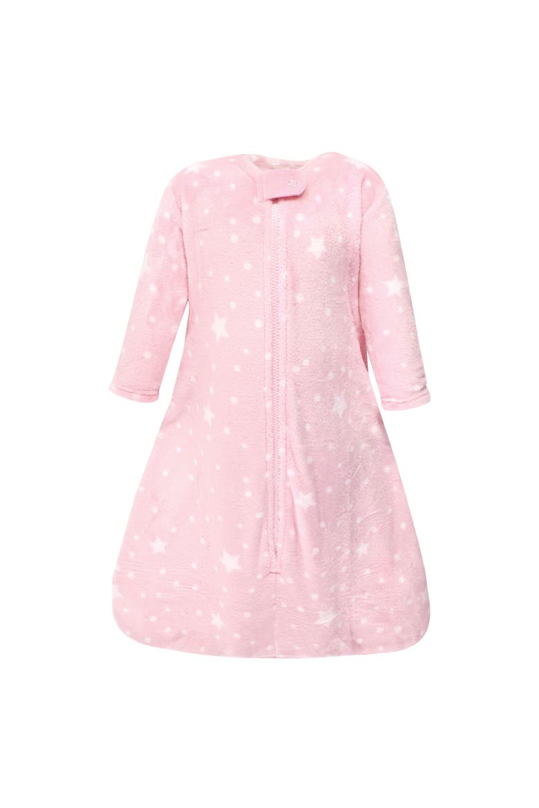 Plush Flannel Sleeping Bag, Main, color, Pink Star