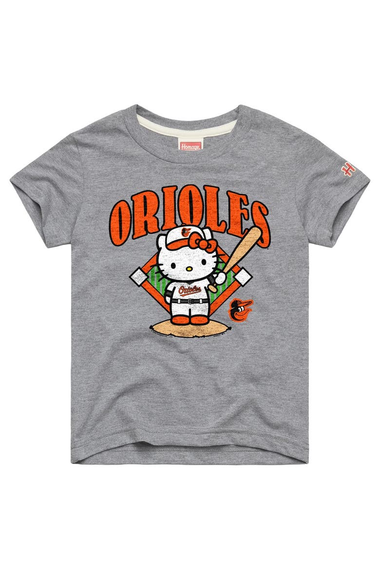 Youth Homage  Gray Baltimore Orioles Hello Kitty x MLB Tri-Blend T-Shirt, Main, color, Gray