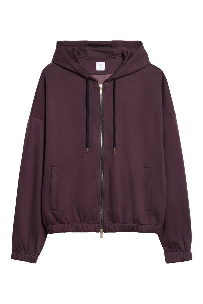 Viscose & Cotton Blend Double Knit Hoodie, Main, color, 177 AMETHYST