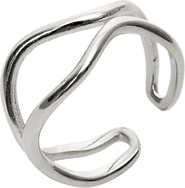 Spero London Wavy Lines Sterling Silver Wave Ring