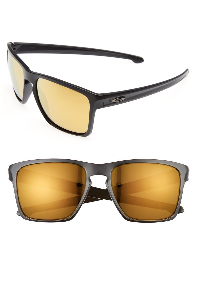 57mm Silver XL Square Sunglasses, Alternate, color, BLACK/YELLOW