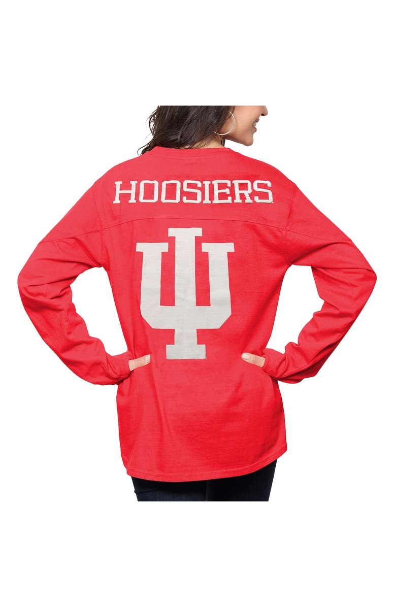 PRESSBOX Women's Pressbox Crimson Indiana Hoosiers The Big Shirt Oversized Long Sleeve T-Shirt, Main, color, 