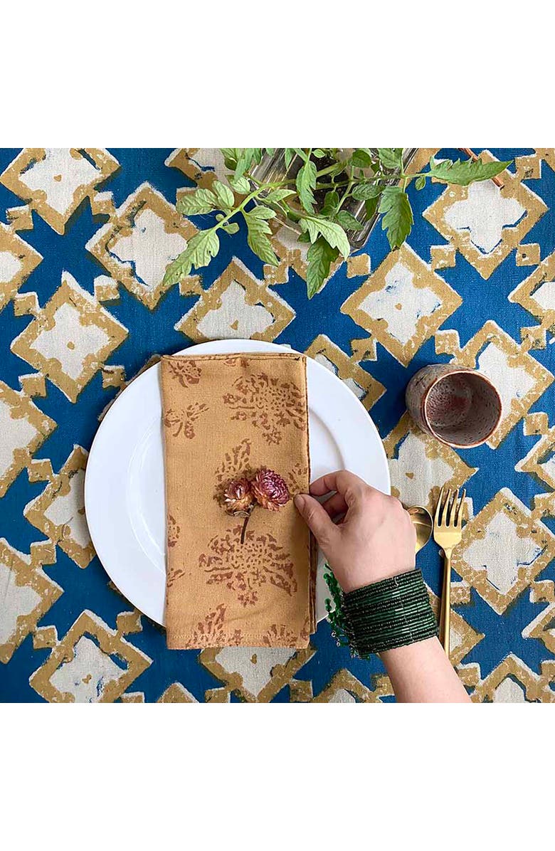 Ichcha Ethically Made Cotton Dinner Napkins, Alternate, color, Yellow