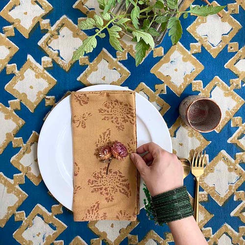 Ichcha Ethically Made Cotton Dinner Napkins In Yellow