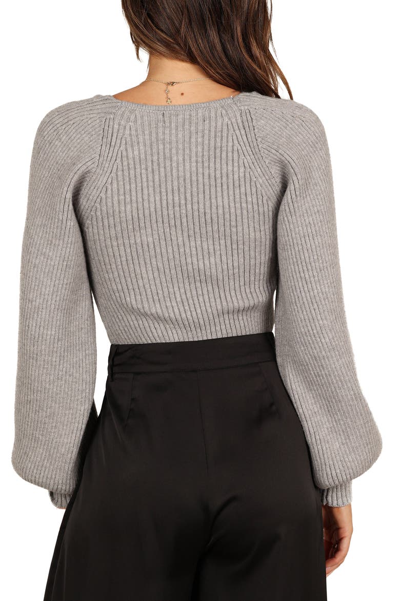 Gia Sweetheart Neck Rib Sweater, Alternate, color, LIGHT/PASTEL GREY