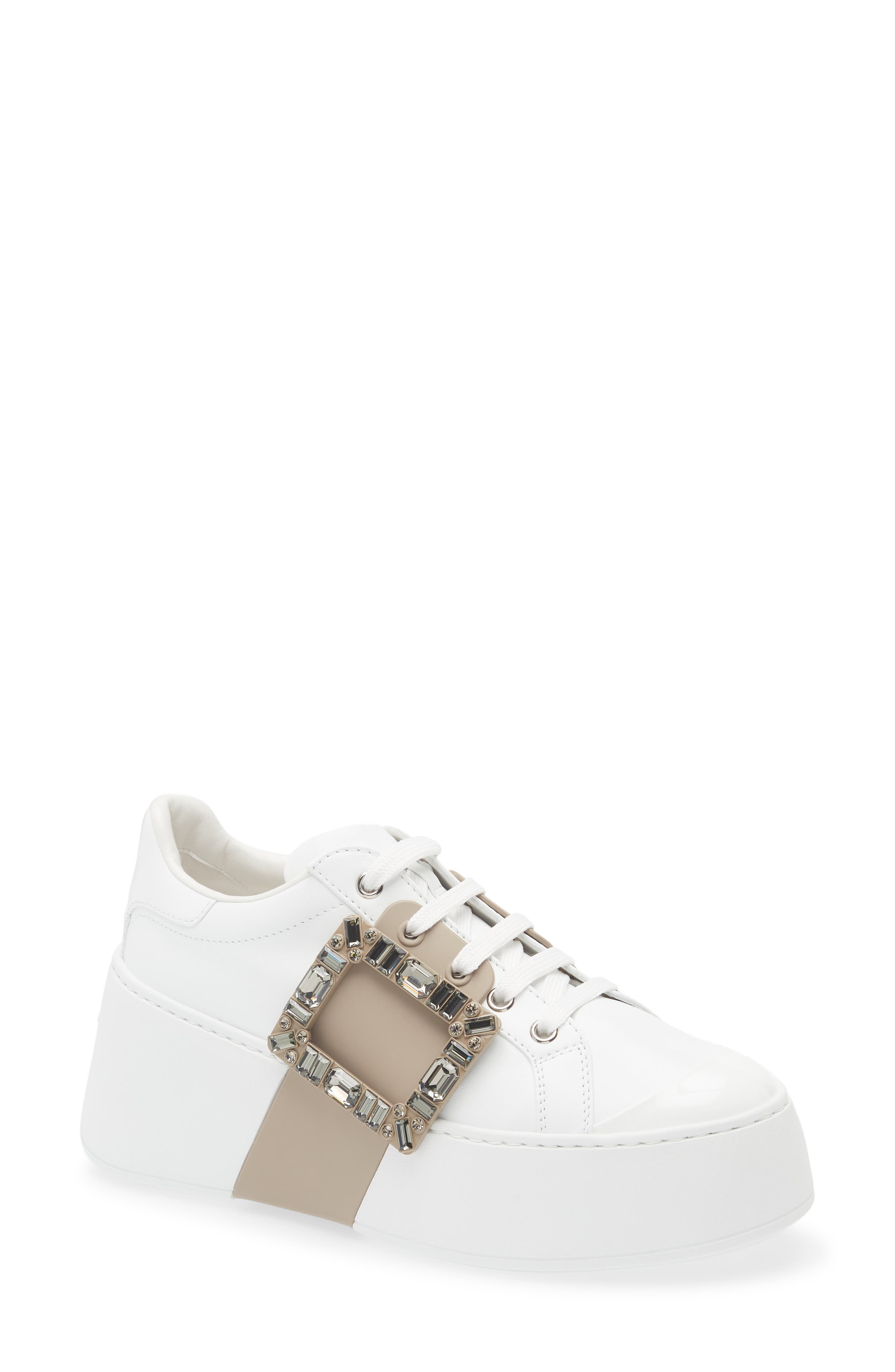 Roger Vivier Viv Skate Crystal Embellished Platform Sneaker, Main, color, Altraversione