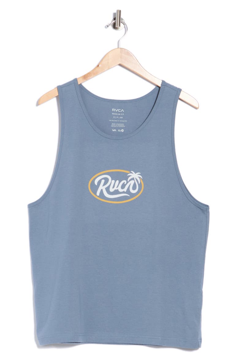 Frond Script Graphic Tank, Main, color, VINTAGE NAVY