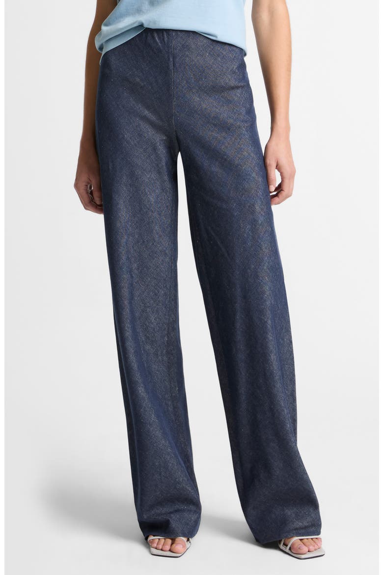 Colette Wide Leg Chambray Pants, Main, color, INDIGO