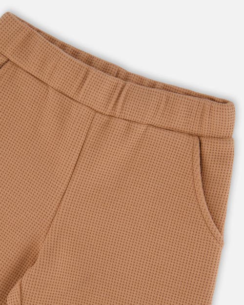 Deux Par Deux Waffle Flare Leg Pants In Brown