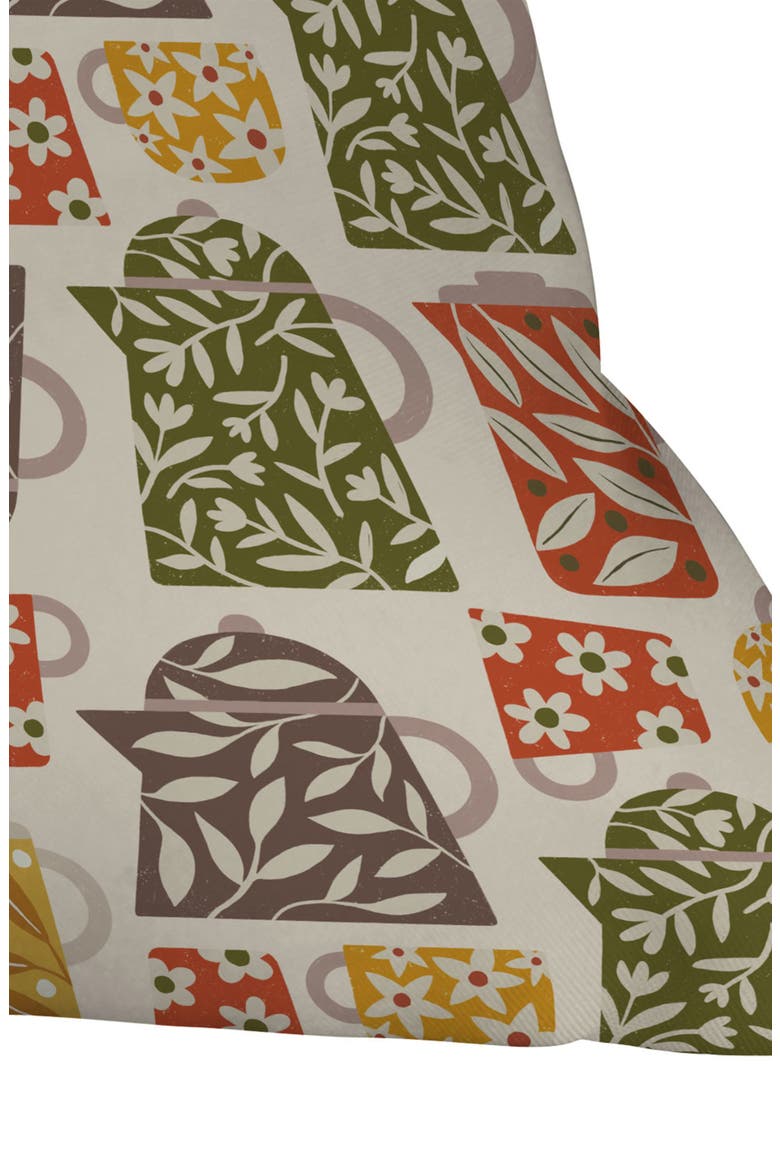 Buongiorno Retro Floral Coffee Accent Pillow, Alternate, color, GREEN