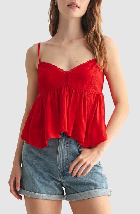 Lace Detail Handkerchief Hem Camisole