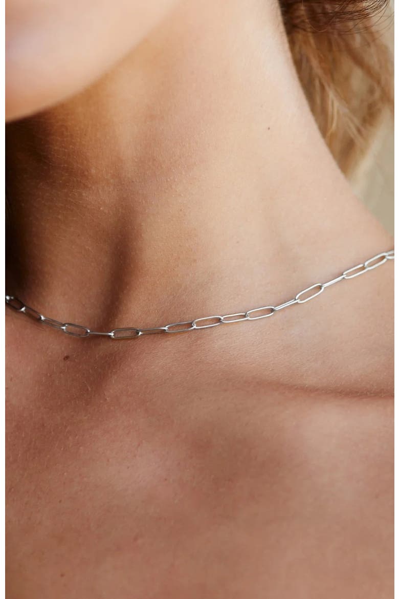 Cozumel Paperclip Choker, Alternate, color, Silver